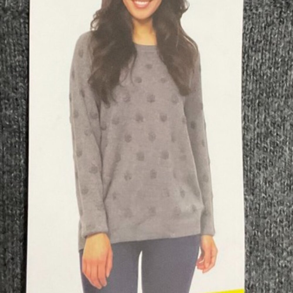 Leo Nicole Grey Sweater Sweatshirt Obsidian Small Longsleeve NWT